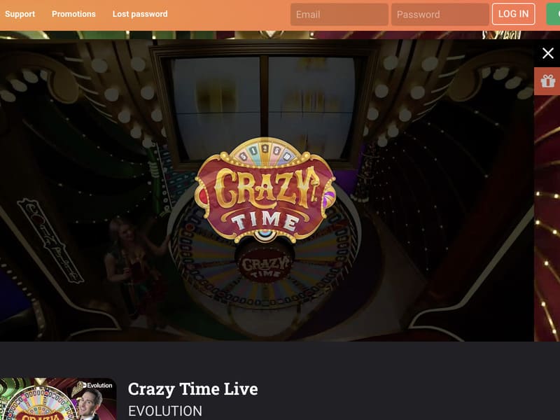 Регистрация в казино LeoVegas для игры в Crazy Time