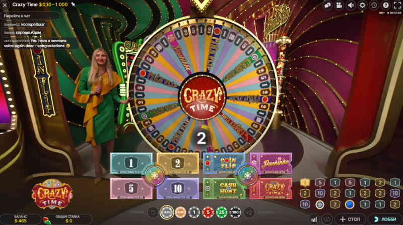 Juega Crazy Time en el casino en línea 1win